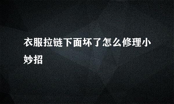 衣服拉链下面坏了怎么修理小妙招