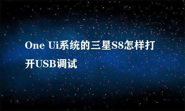 One Ui系统的三星S8怎样打开USB调试