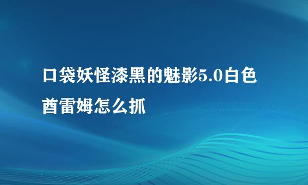 口袋妖怪漆黑的魅影5.0白色酋雷姆怎么抓