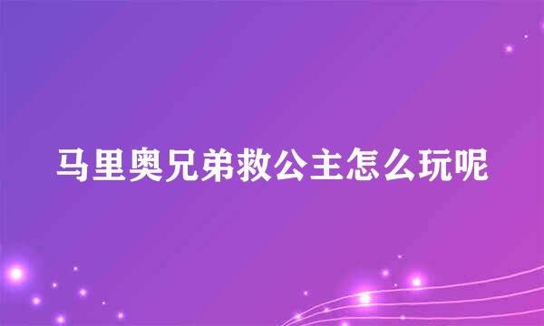 马里奥兄弟救公主怎么玩呢