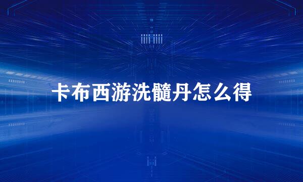 卡布西游洗髓丹怎么得