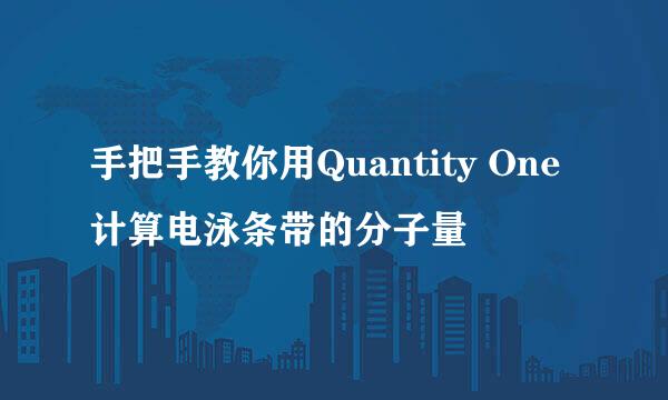 手把手教你用Quantity One计算电泳条带的分子量