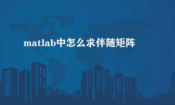 matlab中怎么求伴随矩阵
