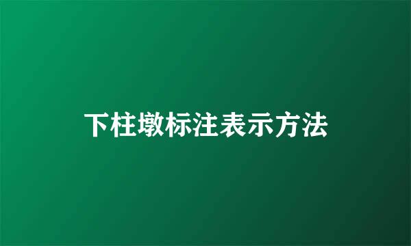 下柱墩标注表示方法