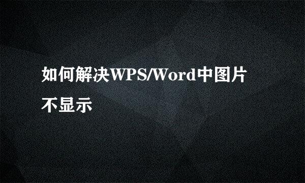 如何解决WPS/Word中图片不显示