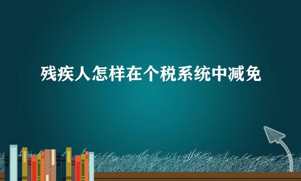 残疾人怎样在个税系统中减免