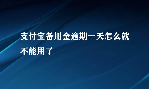 支付宝备用金逾期一天怎么就不能用了