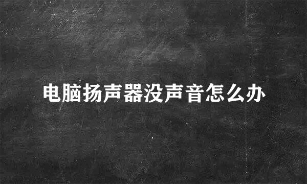 电脑扬声器没声音怎么办