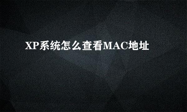XP系统怎么查看MAC地址