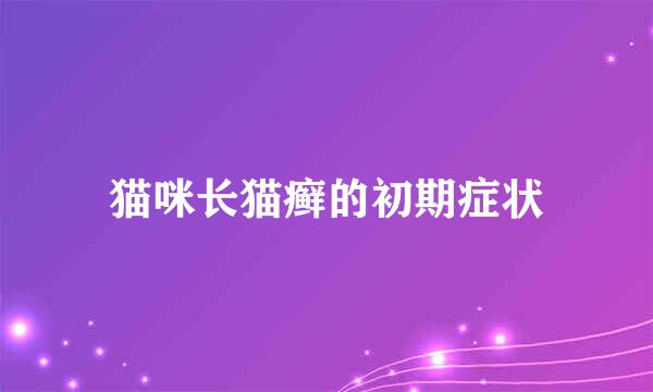 猫咪长猫癣的初期症状