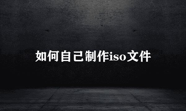 如何自己制作iso文件