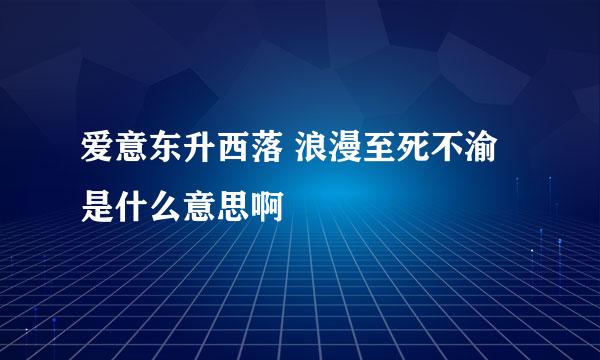 爱意东升西落 浪漫至死不渝是什么意思啊