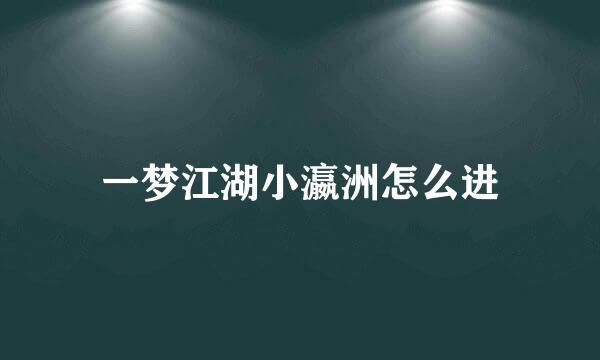 一梦江湖小瀛洲怎么进