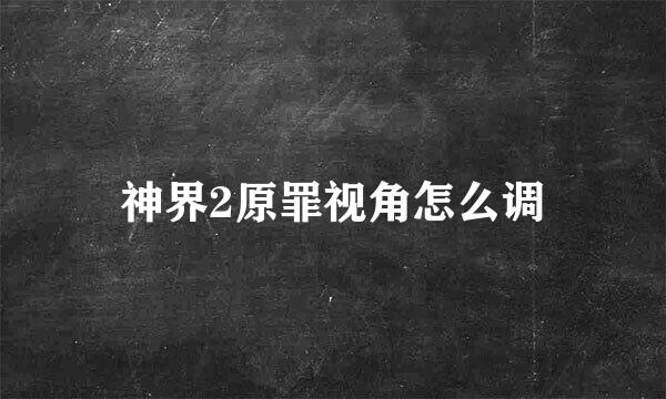 神界2原罪视角怎么调