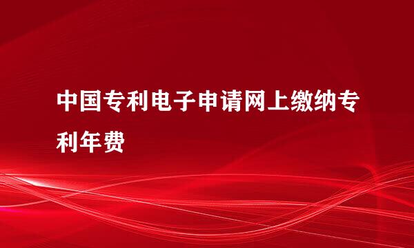 中国专利电子申请网上缴纳专利年费