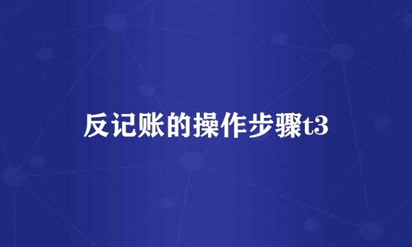反记账的操作步骤t3