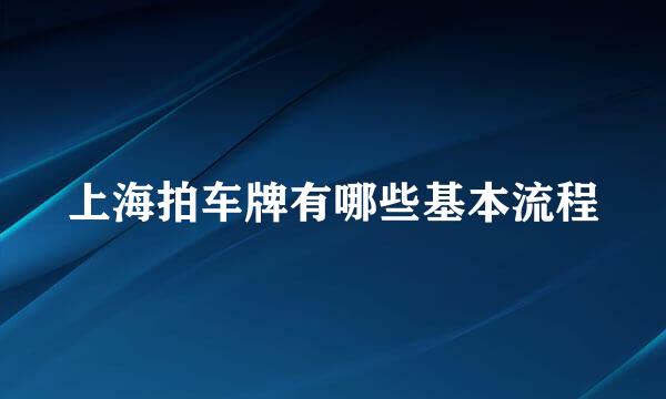 上海拍车牌有哪些基本流程