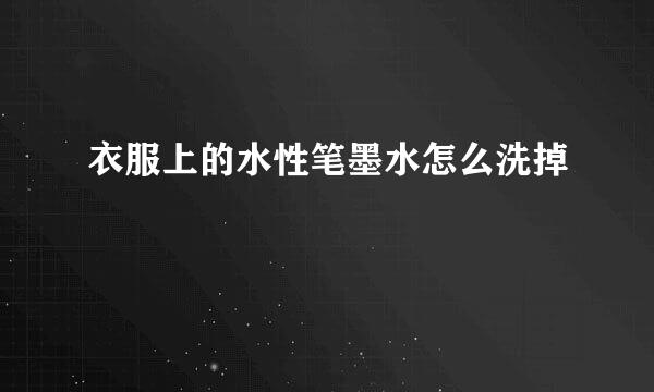 衣服上的水性笔墨水怎么洗掉