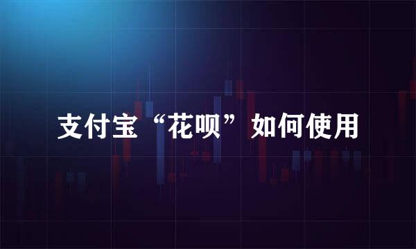 支付宝“花呗”如何使用
