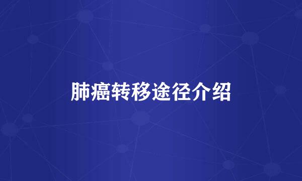 肺癌转移途径介绍