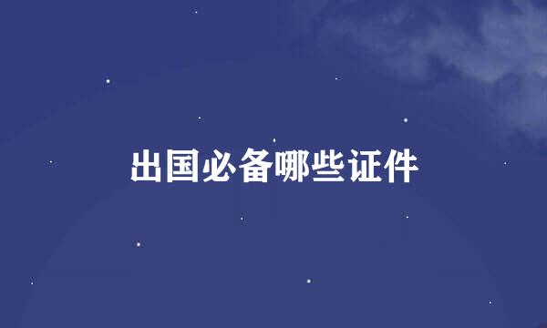 出国必备哪些证件