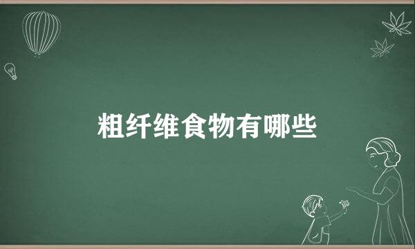 粗纤维食物有哪些