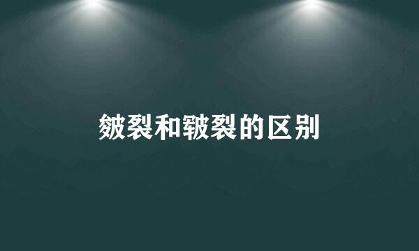 皴裂和皲裂的区别