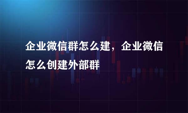 企业微信群怎么建，企业微信怎么创建外部群