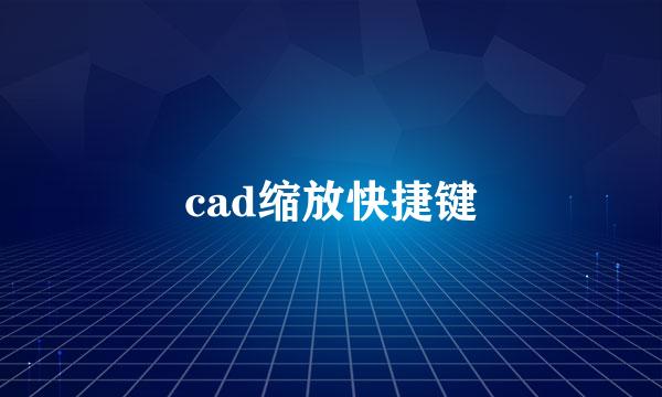 cad缩放快捷键
