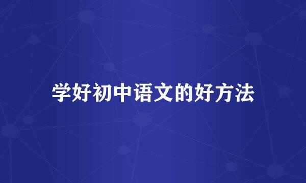 学好初中语文的好方法