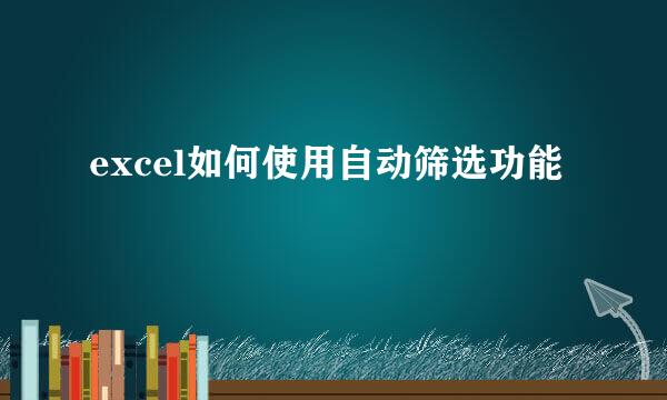 excel如何使用自动筛选功能