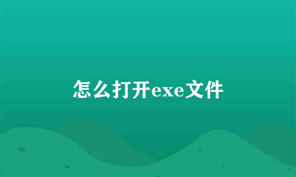 怎么打开exe文件