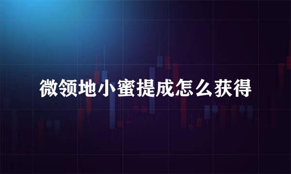 微领地小蜜提成怎么获得