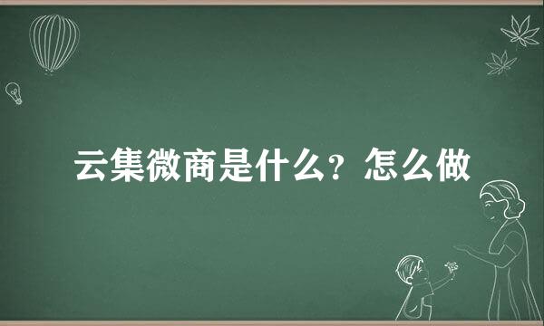 云集微商是什么？怎么做