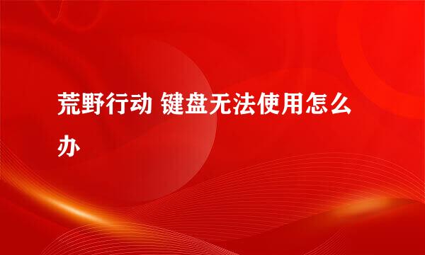 荒野行动 键盘无法使用怎么办
