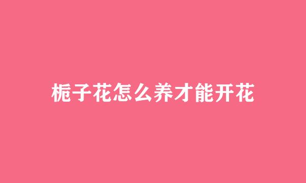 栀子花怎么养才能开花
