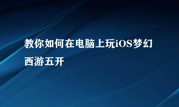 教你如何在电脑上玩iOS梦幻西游五开