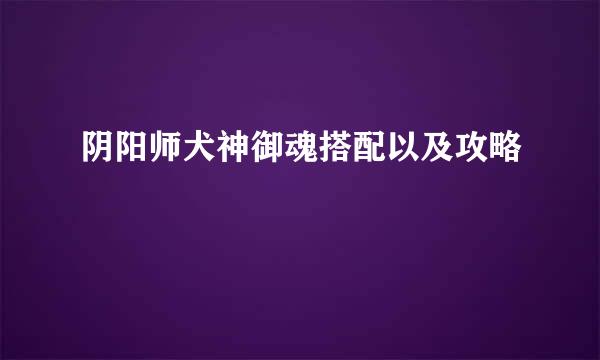 阴阳师犬神御魂搭配以及攻略