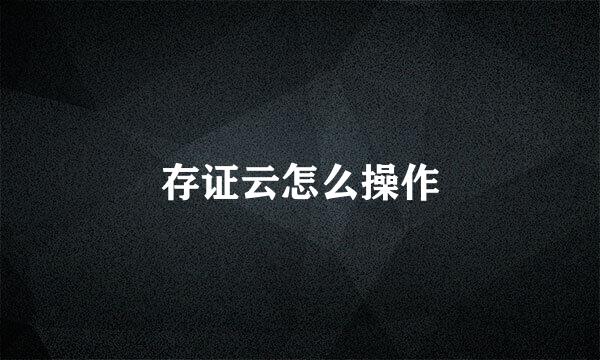 存证云怎么操作