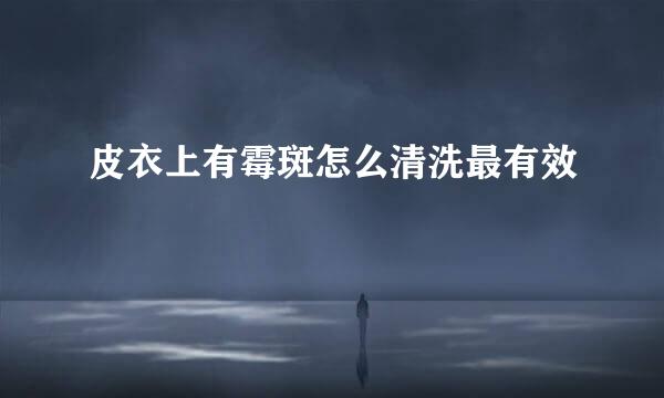 皮衣上有霉斑怎么清洗最有效
