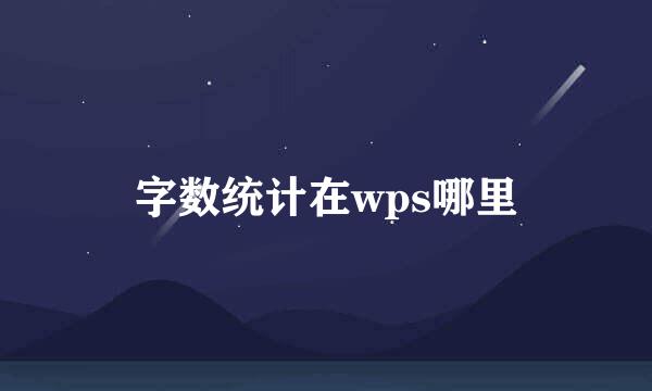 字数统计在wps哪里