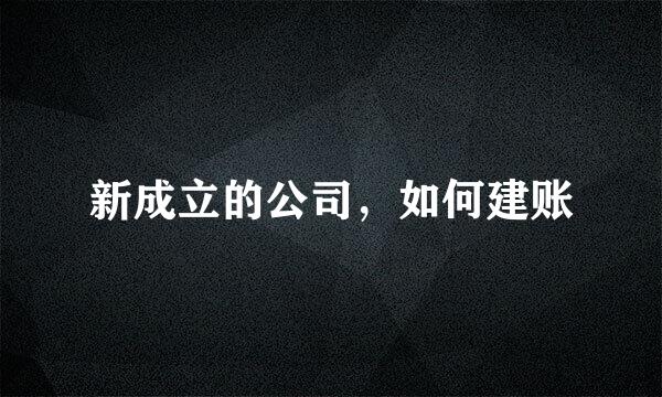 新成立的公司，如何建账