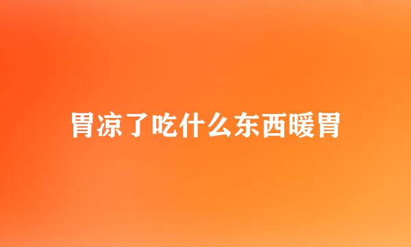 胃凉了吃什么东西暖胃