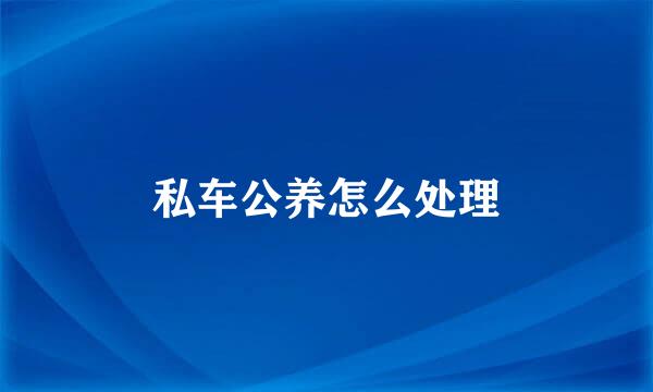 私车公养怎么处理