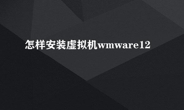 怎样安装虚拟机wmware12