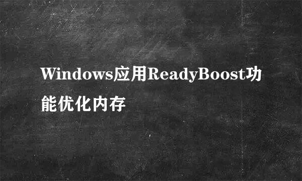 Windows应用ReadyBoost功能优化内存