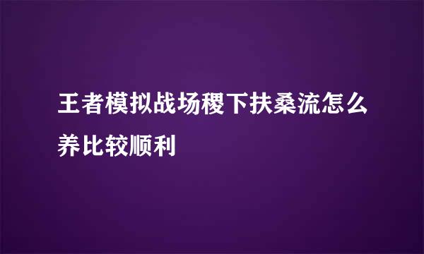 王者模拟战场稷下扶桑流怎么养比较顺利