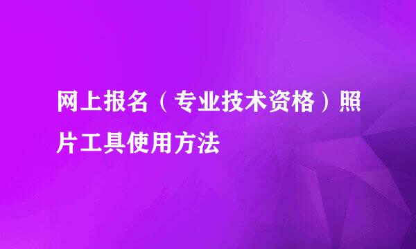 网上报名（专业技术资格）照片工具使用方法