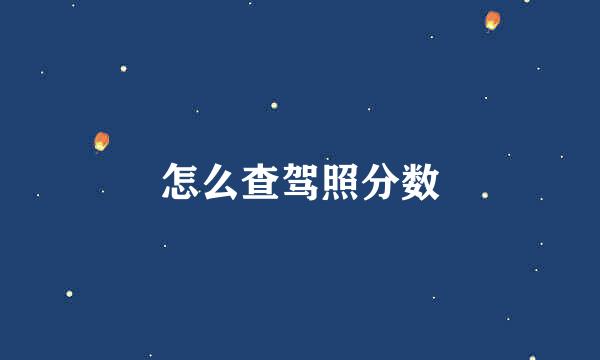 怎么查驾照分数