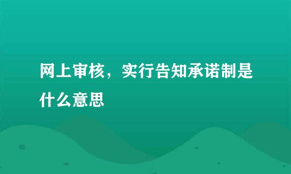 网上审核，实行告知承诺制是什么意思